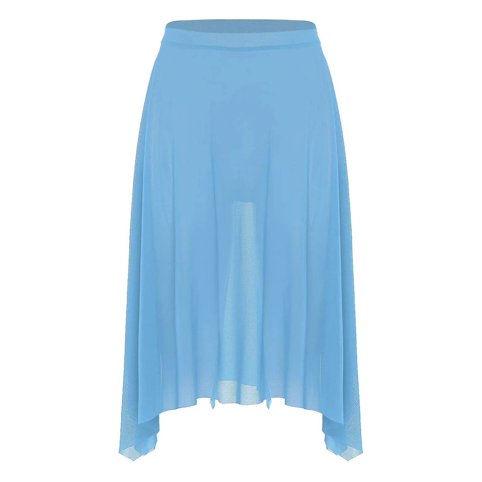 

Women Ballet Lyrical Dance Skirt Elastic Waistband Flowing Sheer Mesh Skirt Modern Ballet Dance Costume for Practicing Stage