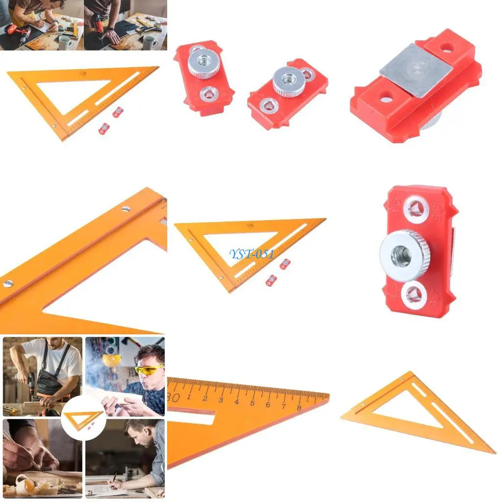 

E15A Measuring Ruler Engineer Ruler Protractor Hole Position Marking Ruler