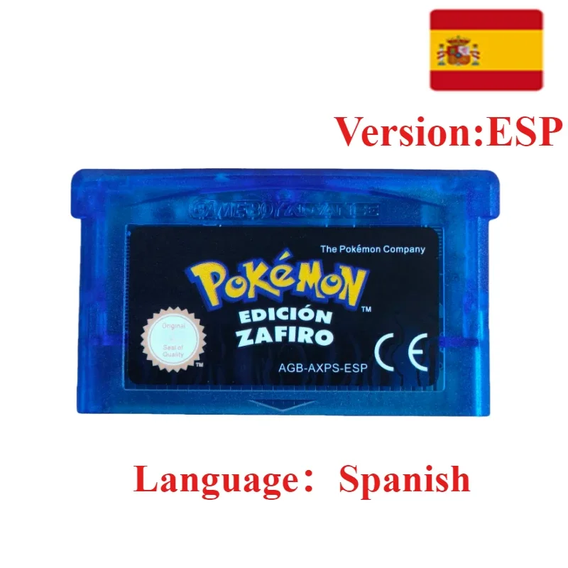 GBA-Spiel Pokemon-Serie 32-Bit-Videospielkassette Konsolenkarte Pokemon Emerald Ruby FireRed LeafGreen Sapphire Mehrsprachig