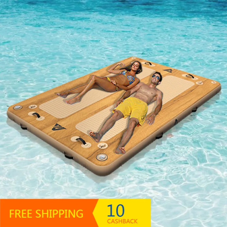 Wholesale Custom 9'x6' 12'x6' Air Inflatable Floating Platform Portable Water Dock For Lake Sea Outdoor Water Activity