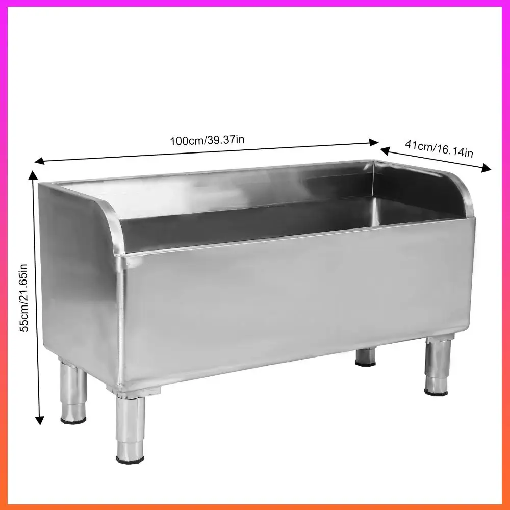

Stainless Steel Mop Basin W/ Drainage/Strainer for Kitchen/Garage (100x41x55cm)