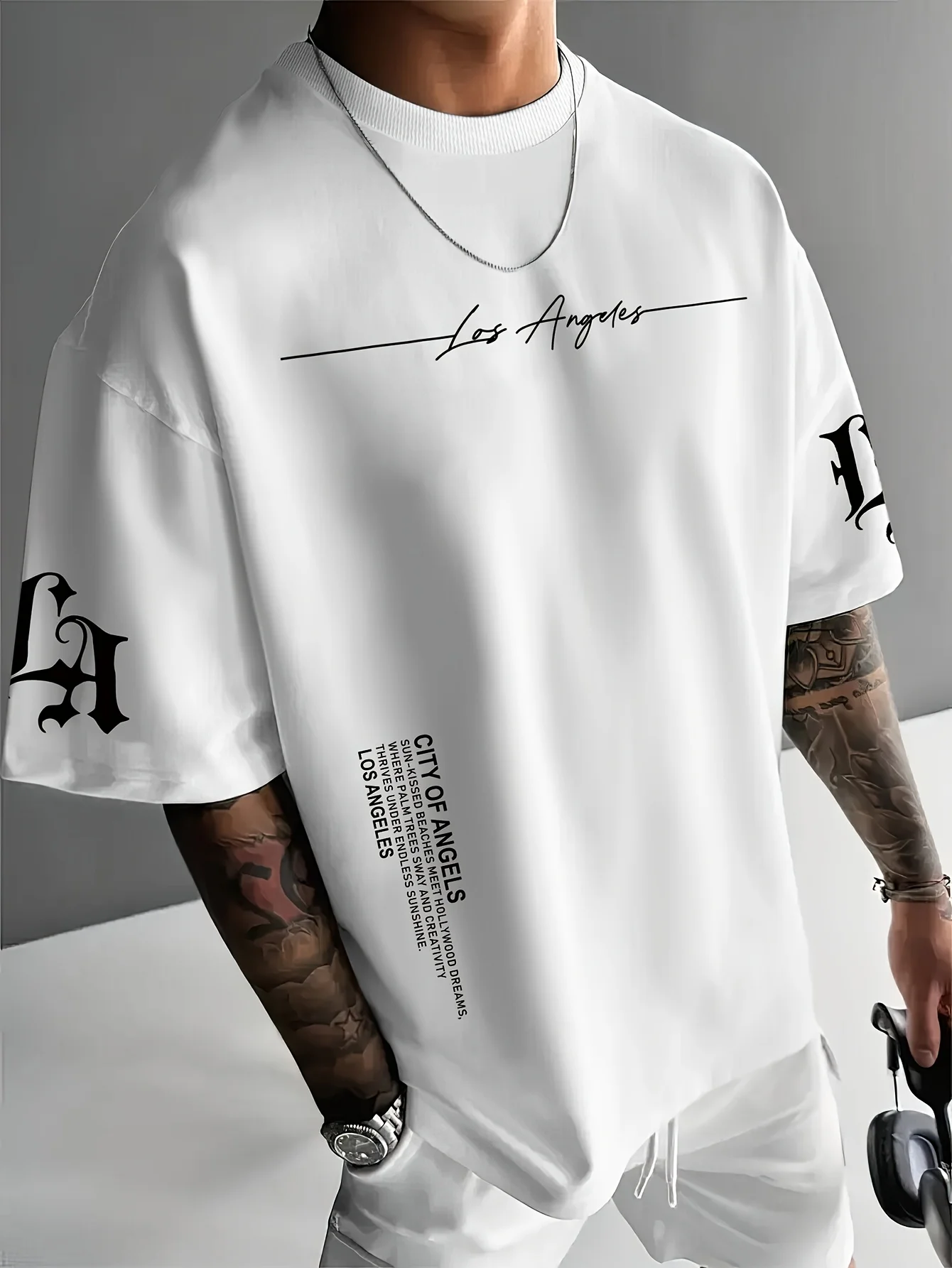 The 2025 summer new men's T-shirt is a casual and fashionable outdoor simple men's top with letter prints image 2