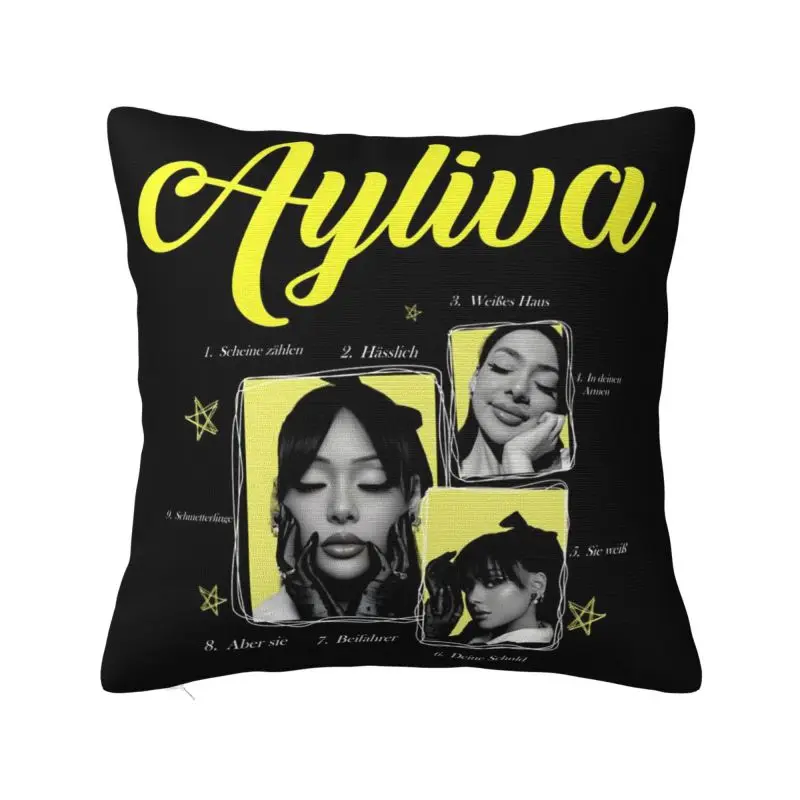 Custom A-Ayliva Singer Pop Music Cushion Covers Sofa Decoration Cool Singer Square Throw Pillow Case