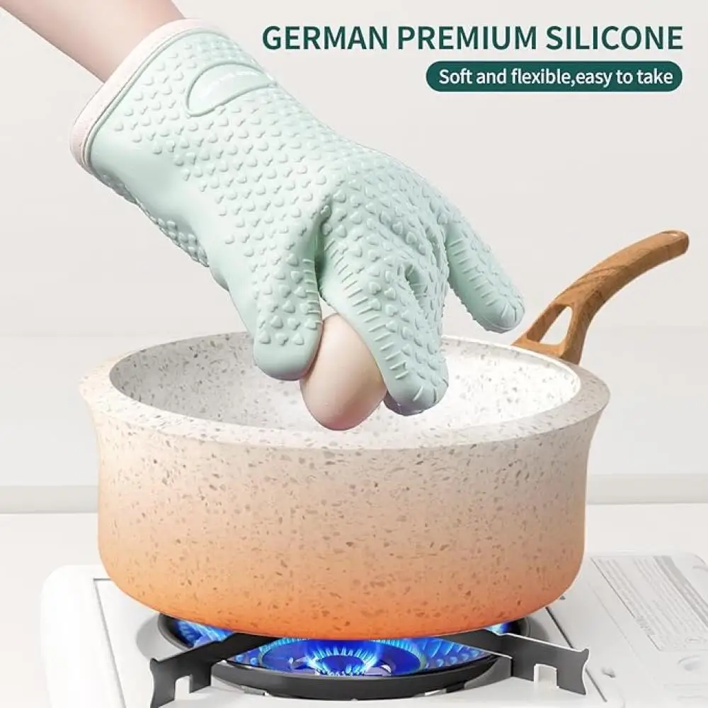Anti-scald Thickened Silicone Gloves Heat Resistant Microwave Oven Baking Gloves BBQ Gloves Anti-slip Heat Insulation Mitts