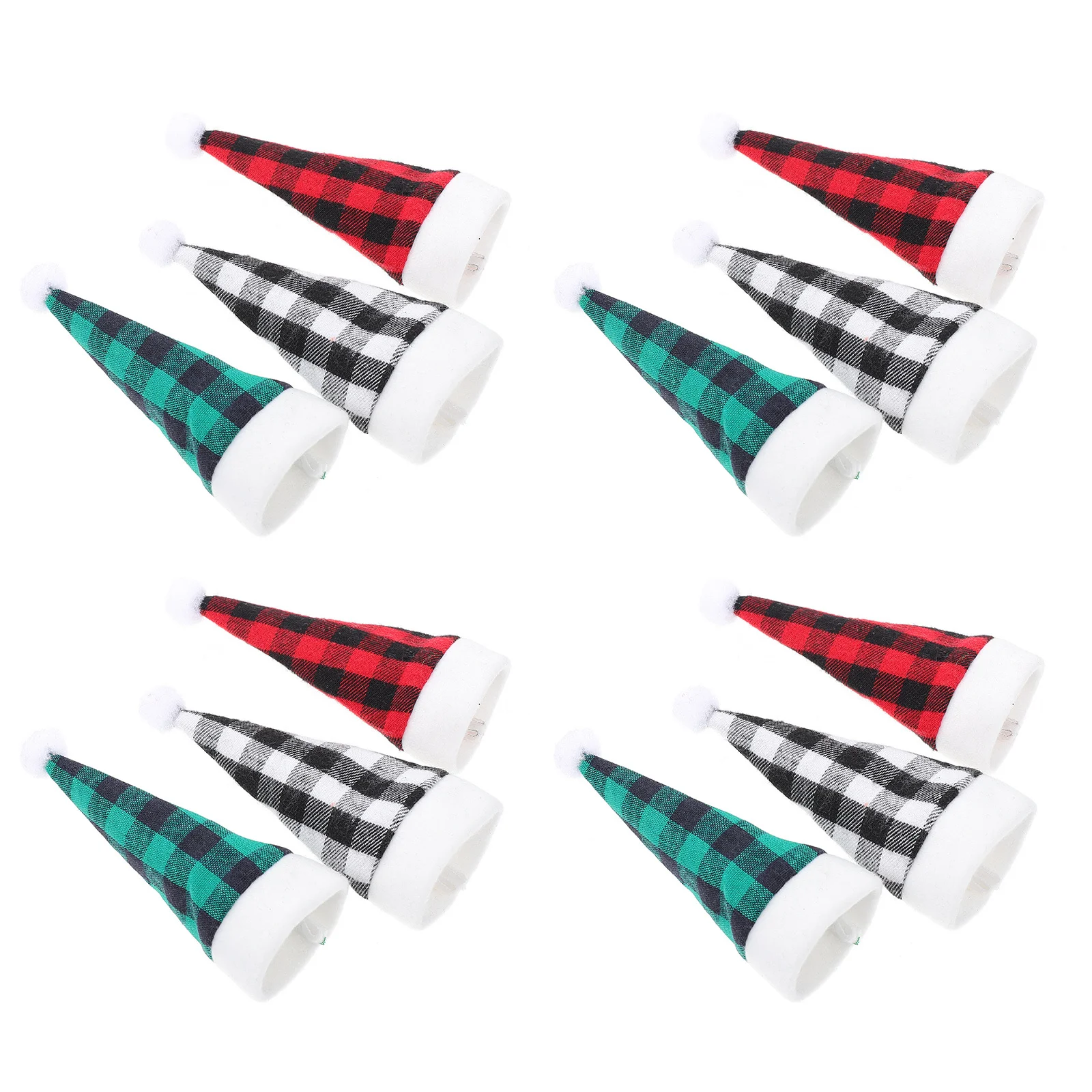 

12Pcs Christmas Santa Hat Cutlery Pouches Cloth Holders Dining Table Silverware Covers Xmas Hat Cutlery Bag Cloth Tableware Bags