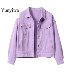 Korean Jean Jacket Clothing Autumn and Winter Clothes Women Denim Jacket White Coats Female Short Loose ladies tops 11994