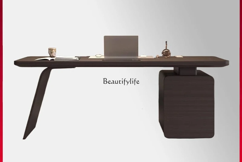 

Italian light luxury desk home living room solid wood office simple computer desk