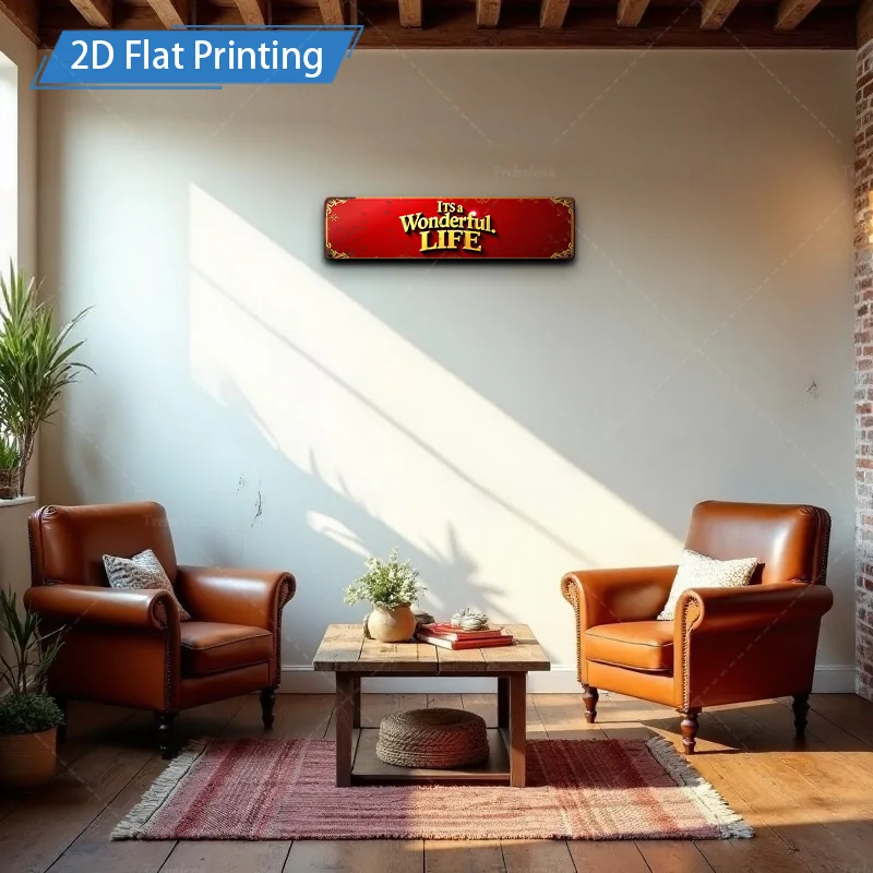 [2D FLAT] علامة معدنية مكونة من قطعة واحدة، مقاس 4 × 16 بوصة، لافتة ديكور فنية جدارية معدنية رائعة للحياة