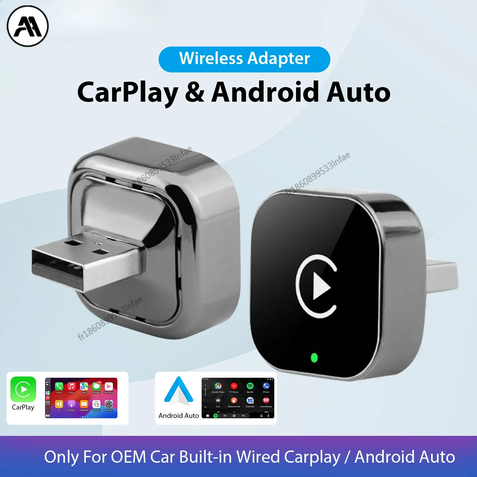 Nuevo Adaptador Inalámbrico CarPlay 2 en 1 Pionray y Adaptador Inalámbrico Android Auto, WiFi de 5 GHz, Tipo C/USB, Conexión Inalámbrica CarPlay Plug and Play