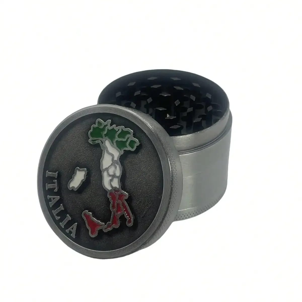 50mm Metal Italia Herb Grinder 4-Layer Spice Salt Mortar Mill Grass Tobacco Grinder Kitchen Tool Cigarette Smoking Accessories