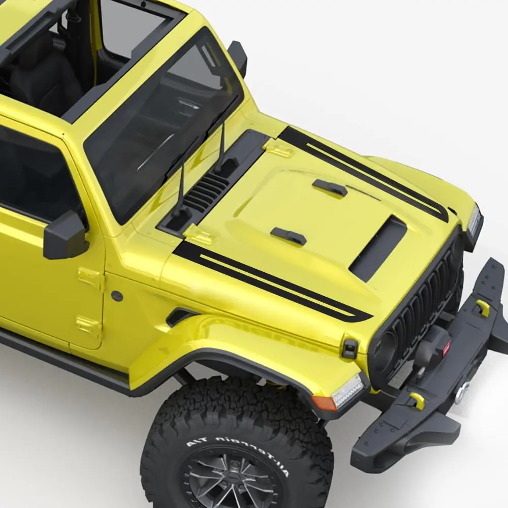 

Наклейка-наклейка, виниловый капюшон, капот, гоночная полосатая графика, совместимая с Jeep Wrangler Rubicon Jk JL, все модели 2007 г. в подарок