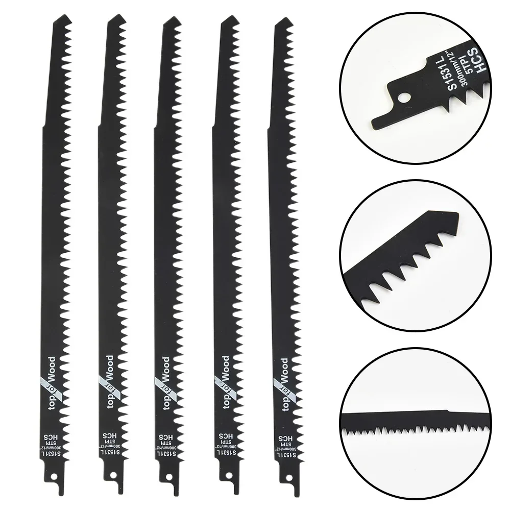 1pc 12in S1531 BI-Metal Reciprocating Saw Blades Handsaw Multi Saw Blade For Pruning Cutting Wood Metal Plastic Board Sawblade