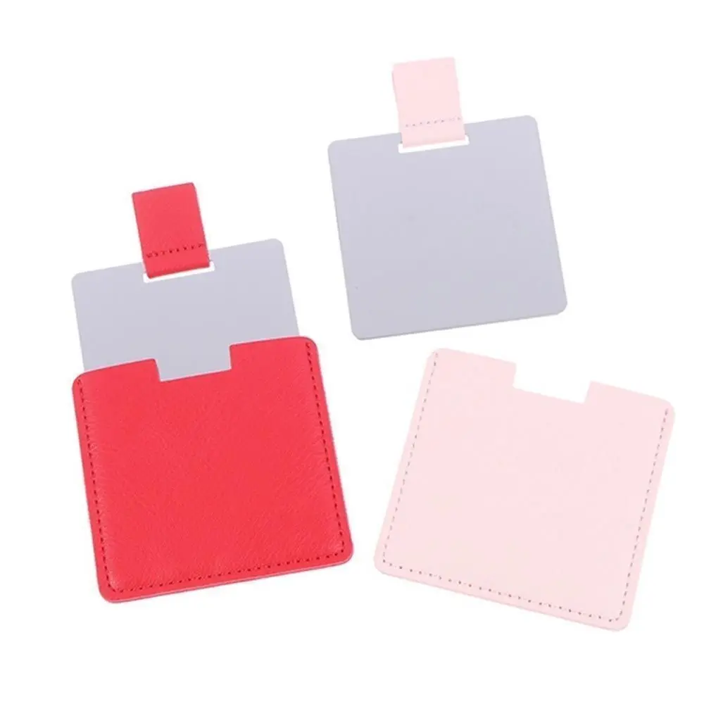 مرايا مكياج عالية الجودة قابلة للطي وغير قابلة للكسر، أدوات تجميل محمولة، مرآة جيب بلون سادة