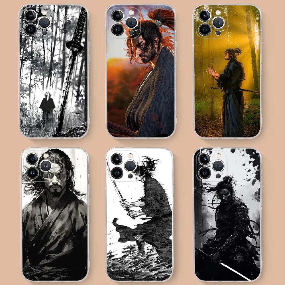 Japanese M-Musashi M-Miyamoto Phone Case For iPhone 15 14 11 12 13 Mini Pro XS Max Cover 6 7 8 Plus X XR SE 2020 Funda Shell