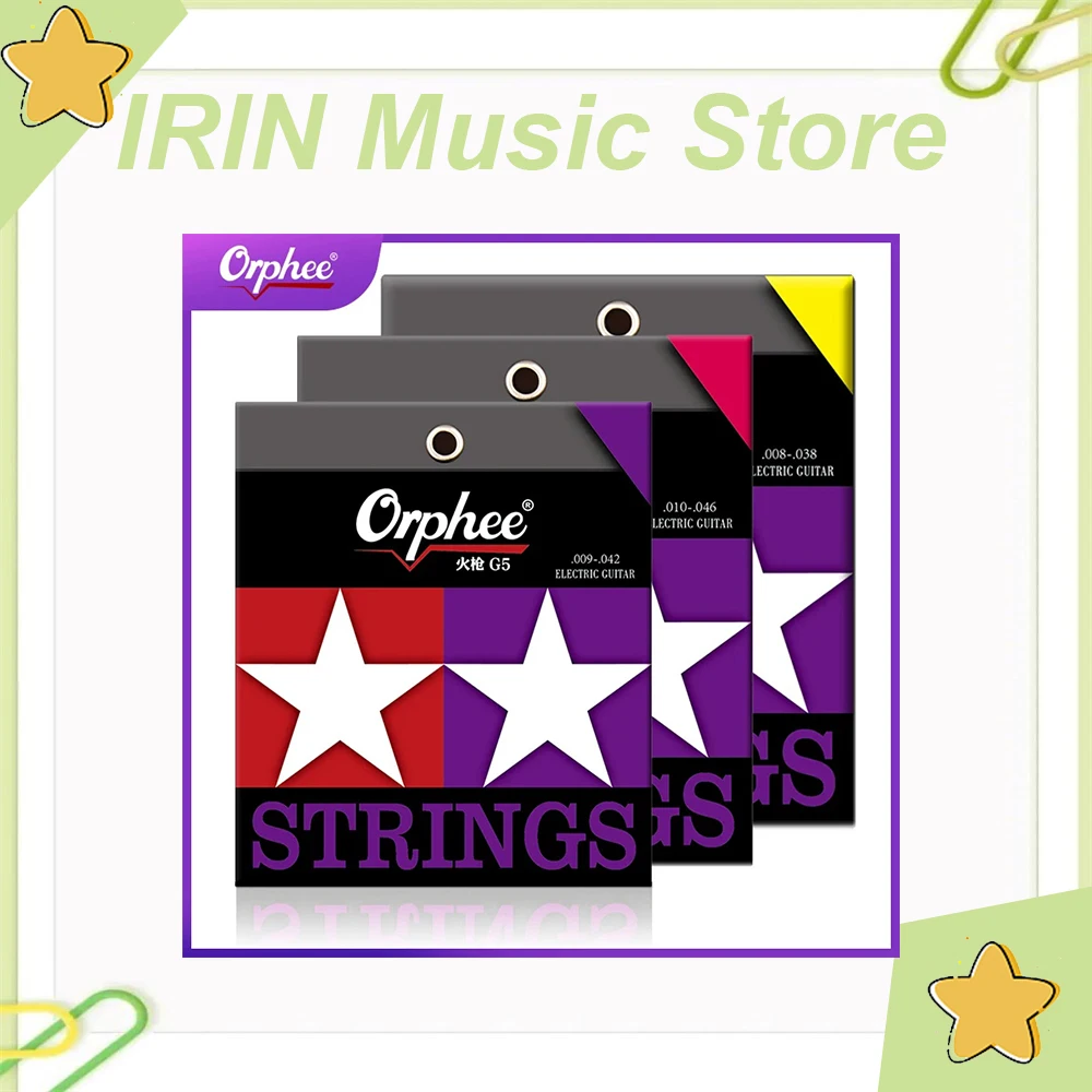 Orphee Electric Guitar Strings Fire Lock Series Nano Coating Hexagonal Core 100% Nickel Electric Guitar Strings Accessories
