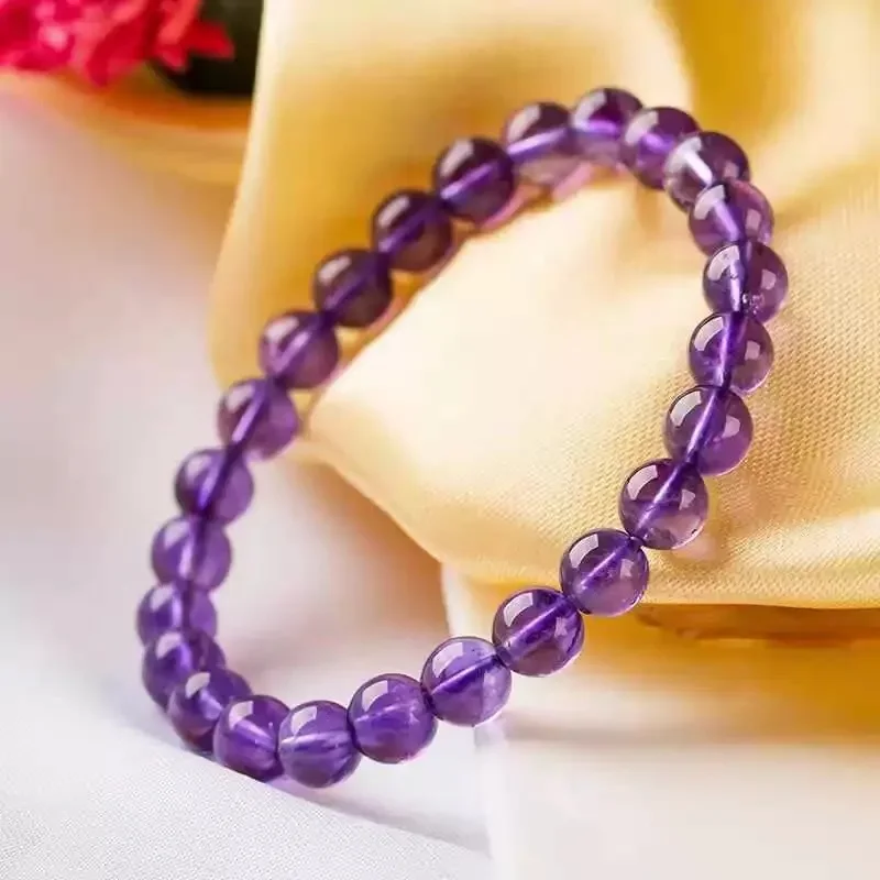 Natural amethyst bracelet female amethyst loose bead couple crystal bracelet.