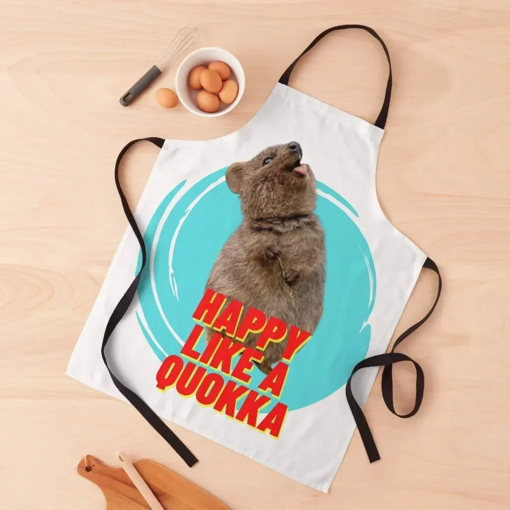 

Happy Like A Quokka Apron home women Kitchen Items with personal logo Bib For Kitchen Apron