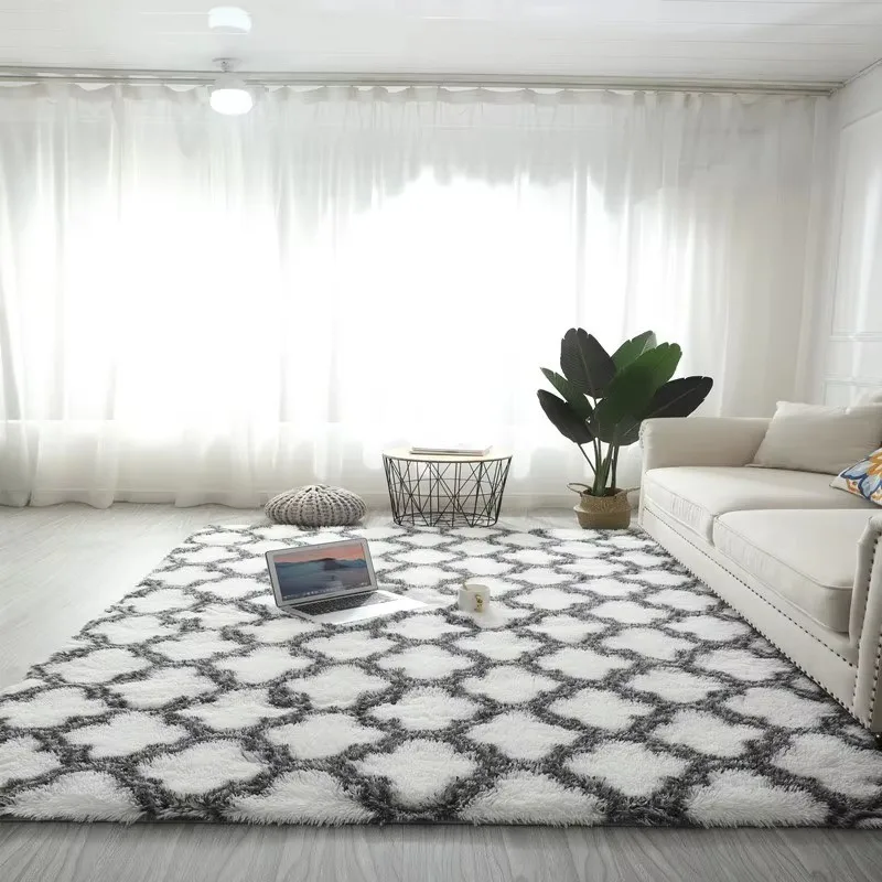 VIKAMA Simple Wave Print Carpet for Study Lounge Kids Playroom, Washable & Machine Washable, Home Living Room Furniture