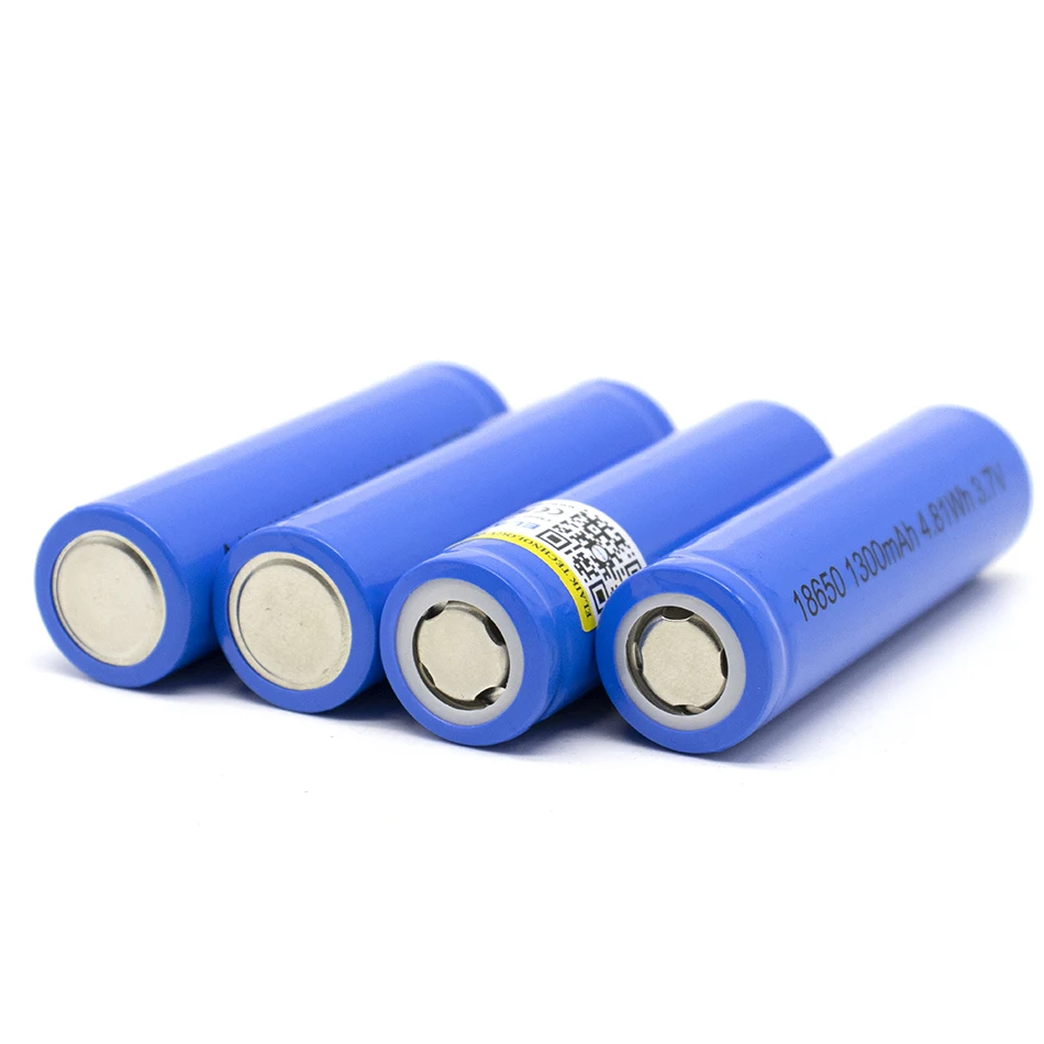 6PCS 18650 1300 mah lithium battery 3.7 V strong light flashlight rechargeable battery