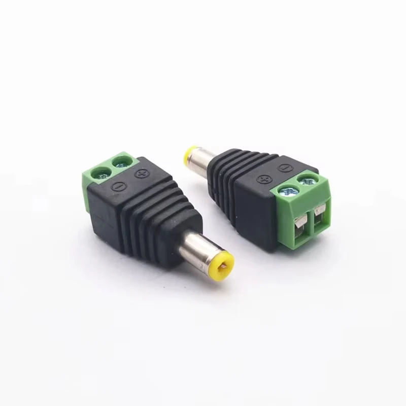 DC Power Connector Male Adapter Terminal Direct Terminal Block 5.5 * 2.1mm No Need To Weld New Yellow Plug F1