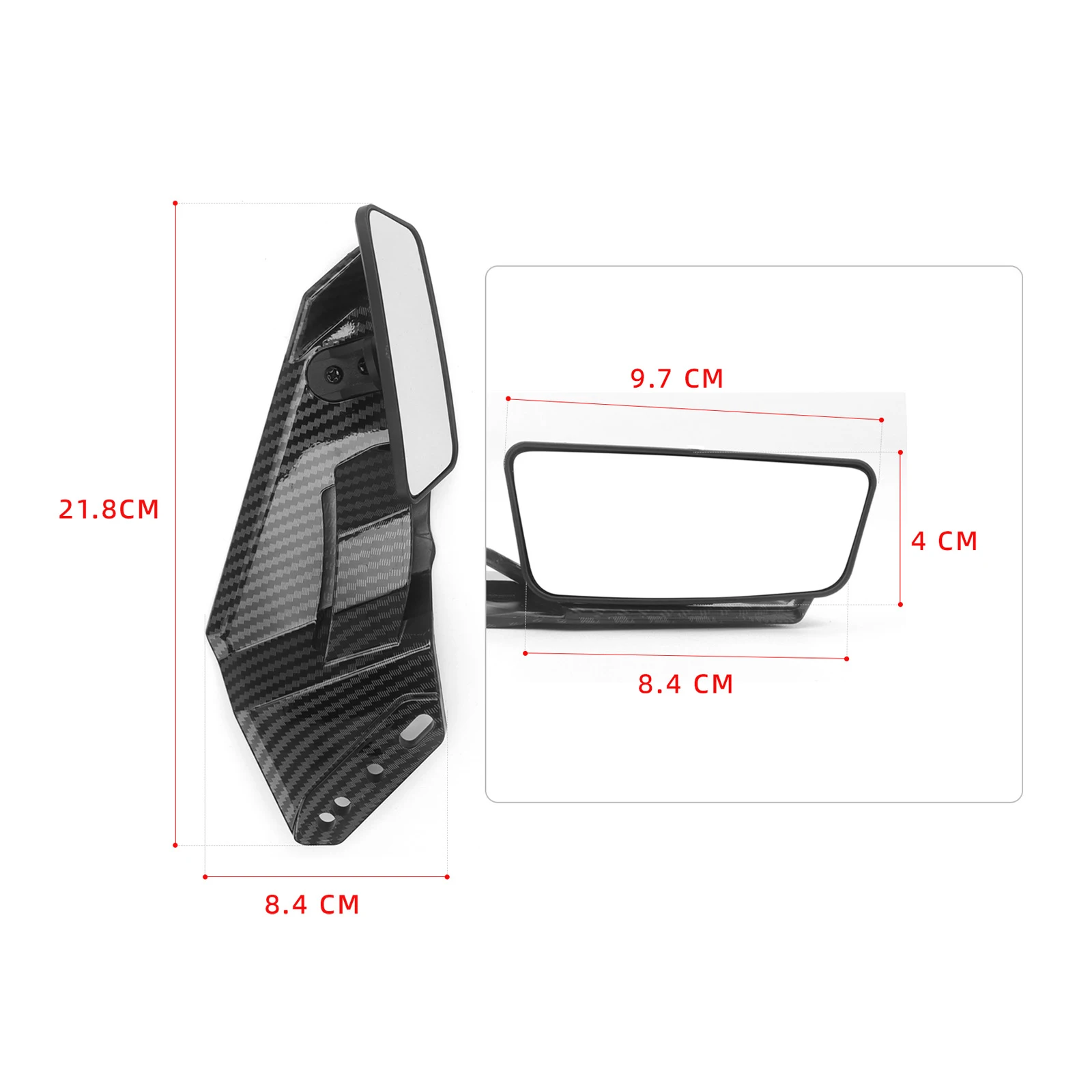 ألياف الكربون - مظهر جناح جانبي قابل للتعديل ومرايا الرؤية الخلفية وضع شعبي! لهوندا كاواساكي سوزوكي BMW ياماها الدراجات #6