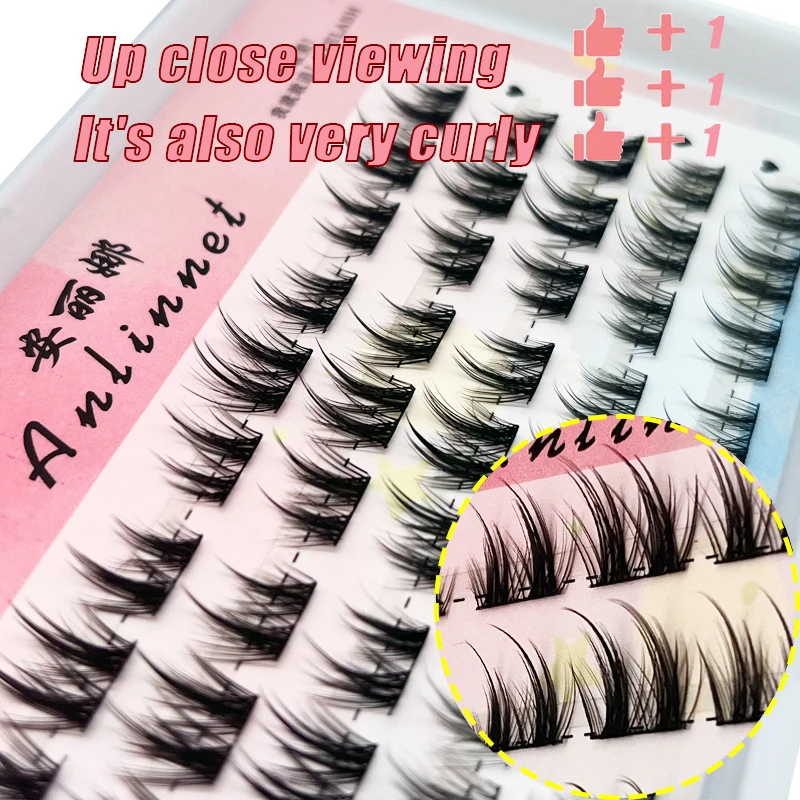 DIY eyelashes 45/27 cluster lazy series double pointed K8 fake eyelashes segmented eyelashes natural eyelashes beginner