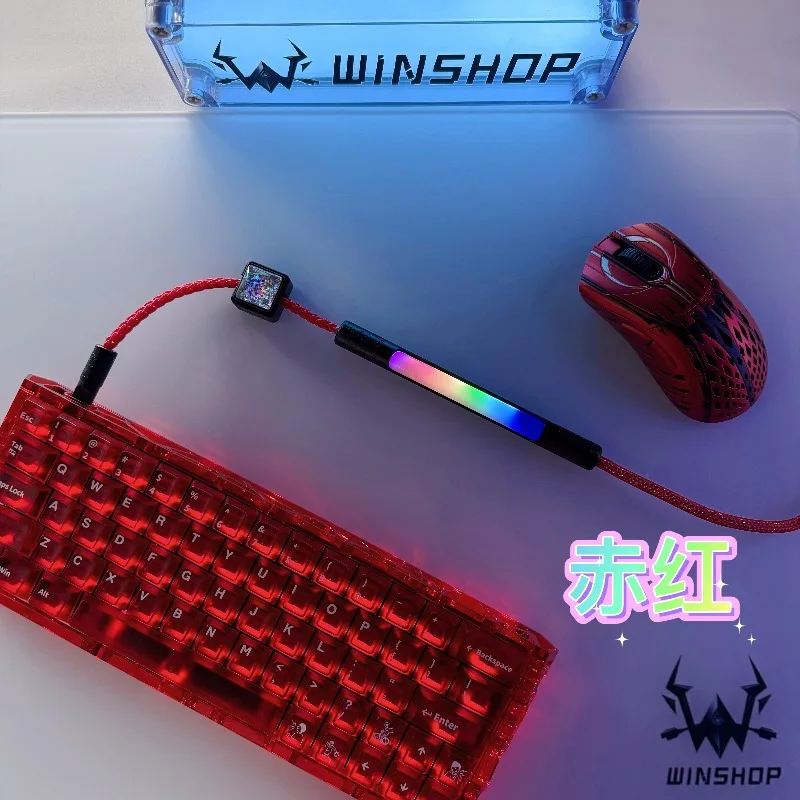 WINS 8K Gaming Cable for Magnetic Switch Mechanical Keyboard Handmade Coiled Aviation Connector Type-C Double-Sleeved Pro Cable