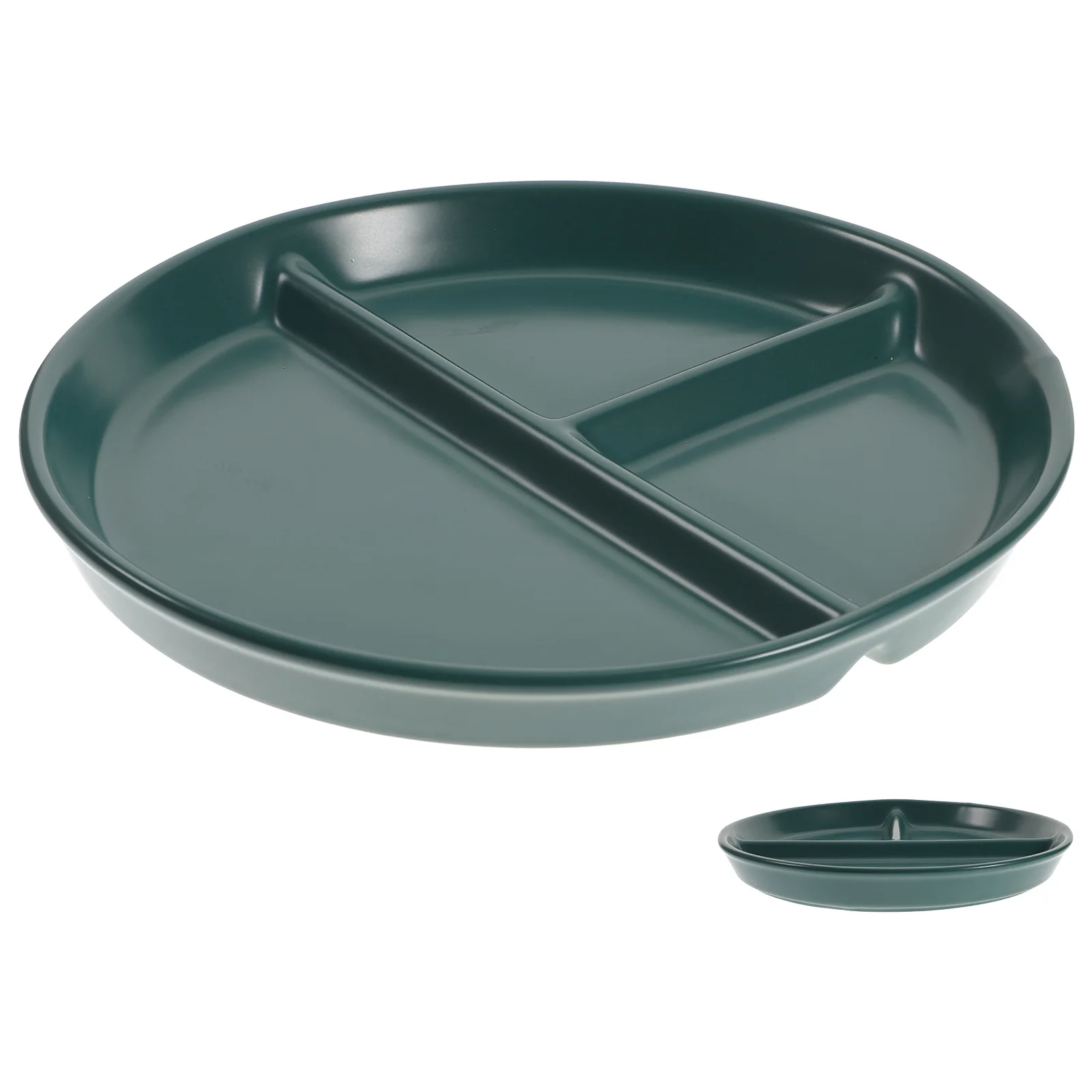 

8 Inch Partitioned Dish Porcelain Compartment Plate Ceramic Dinner Portion Control