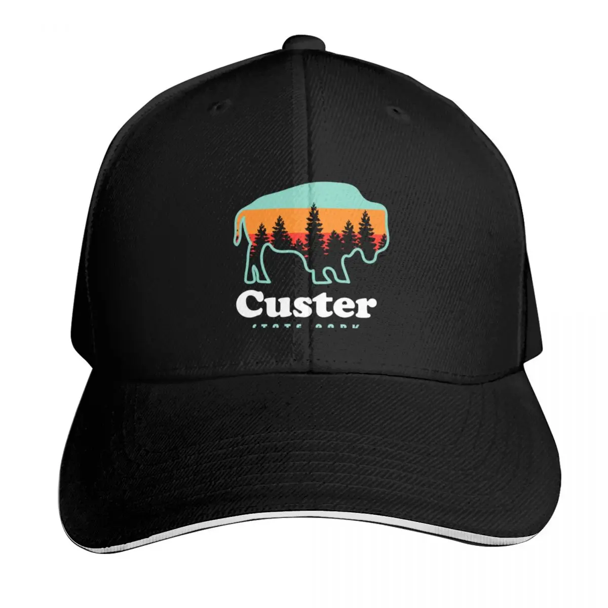Gorra de béisbol Custer State Park Bison South Dakota, gorra vintage estilo western, gorra snapback para mujeres y hombres