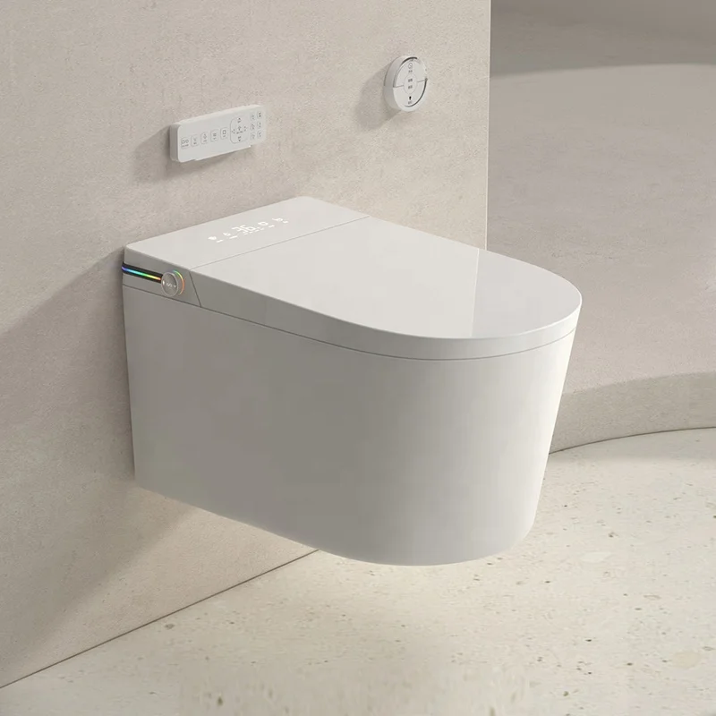 New Design Electronic Wall Hang Mounting Advance Bowl Household One Piece 220v Smart Toilet With Built in Water Tank