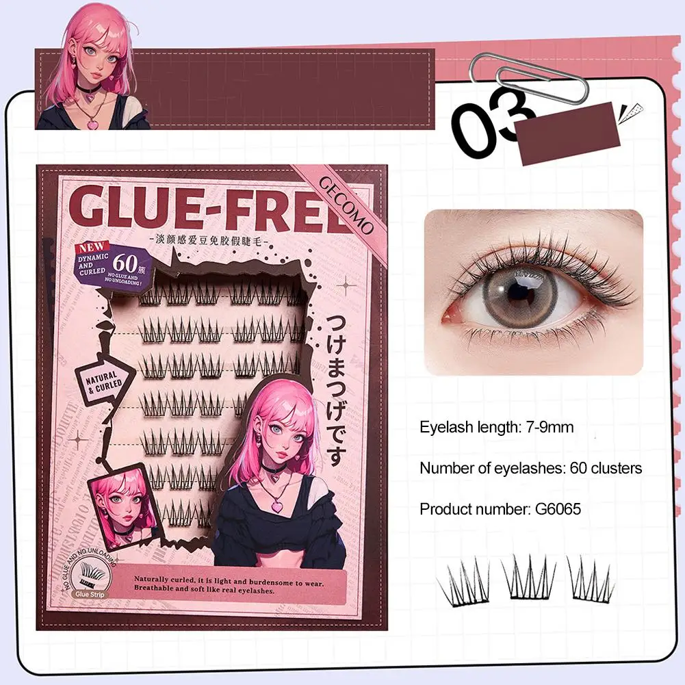 Pack de cils inférieurs sans colle, bande transparente sous le maquillage des yeux, outils adhésifs auto-bas, cils Manga inférieurs So J9Q9