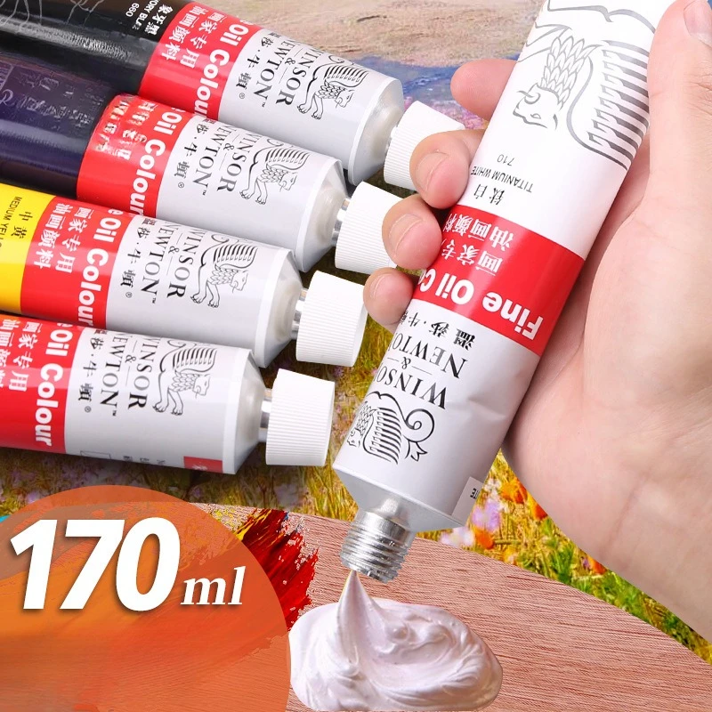 Pittura a olio a tubo singolo in alluminio di grande capacità da 170ml per la creazione di pittura artistica pigmento sicuro colorato e delicato di alta qualità