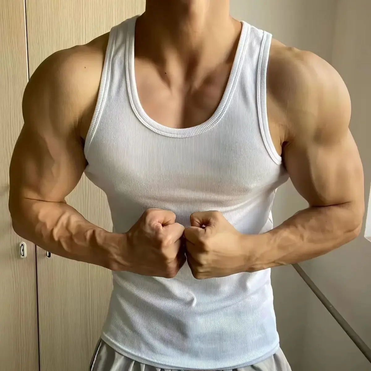 Venda quente verão roupas masculinas mulheres básicas elásticas regata de algodão puro sem mangas camiseta masculina musculação fitness