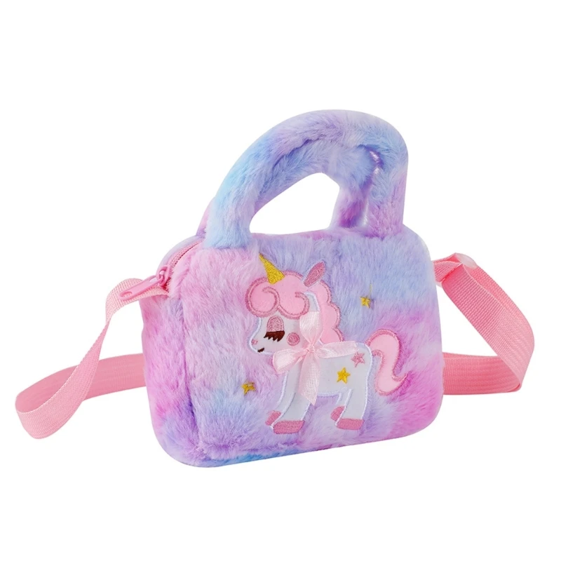 Crossbody Bag for Girls Teens Cute Cartoon Animal Plush Purse Small Shoulder Bags Adjustable Strap Gift for Kids