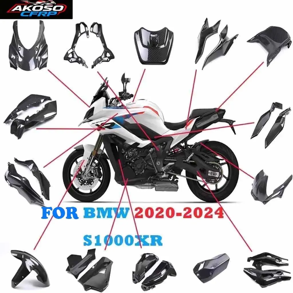

Carbon Fiber For BMW S1000XR 2020-2024 Motorcycle Fender Fuel Tank Side Fairing Guard Panels Frame Cover Accessories Protector