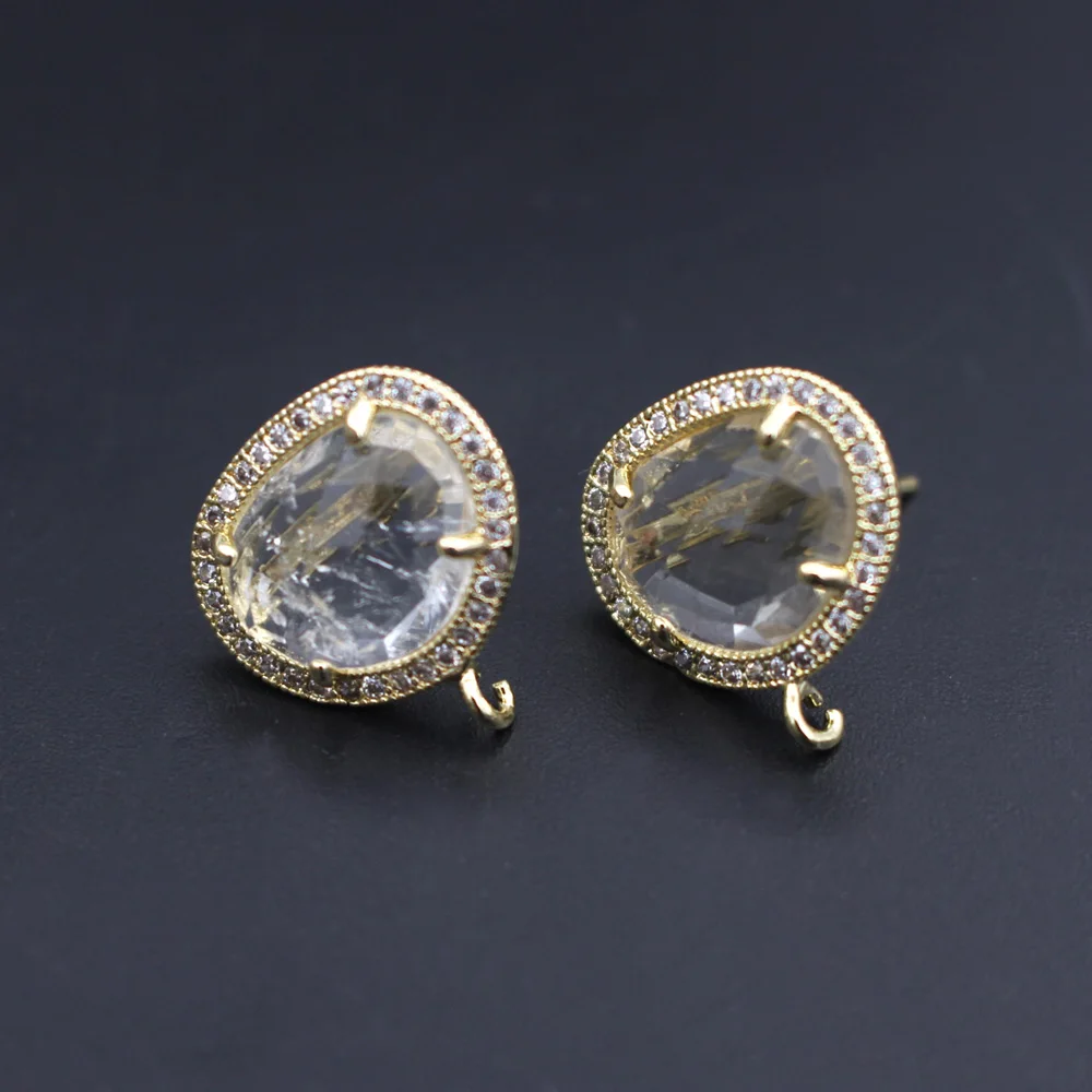 

6 пар DIY фурнитура сердце CZ камень серьги-гвоздики натуральный зеленый агат синий содалит лабрадорит камень серьги разъемы соединители