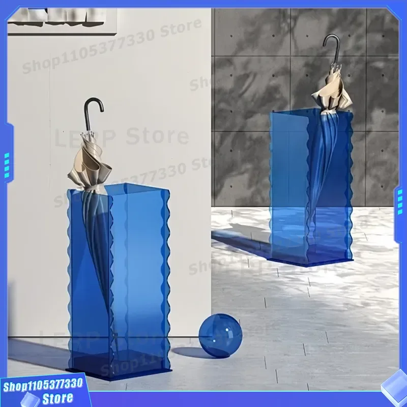 Luxury Transparent Acrylic Umbrella Stand Commercial Hotel Entrance Storage Rack Home Classroom Organizer Barrel Holder