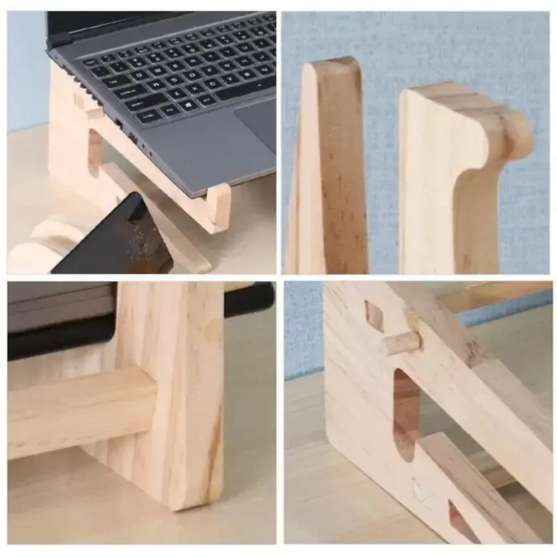 Dřevo notebook stánek sestavený lapdesk stoupačky pro 11-17 palec notebook dřevěný chladící držák pro macbook rokle vyztužené podpora báze topologického prostoru