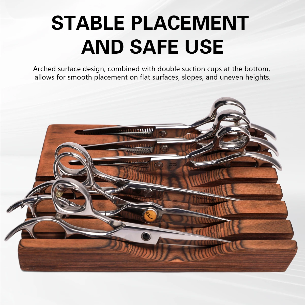 Barbershop Wood Scissors Storage Rack Salon Scissors Holder Container Hair Cutting Shears Display Box Hairdressing Accessory