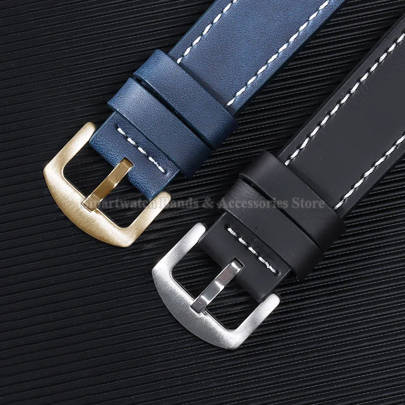 Vintage Leather Watch Strap 18mm 20mm 22mm 24mm for Samsung Watch 3/4/5/6 Wrist Band for Huawei Gt2/3 Waterproof Sport Bracelet image 5