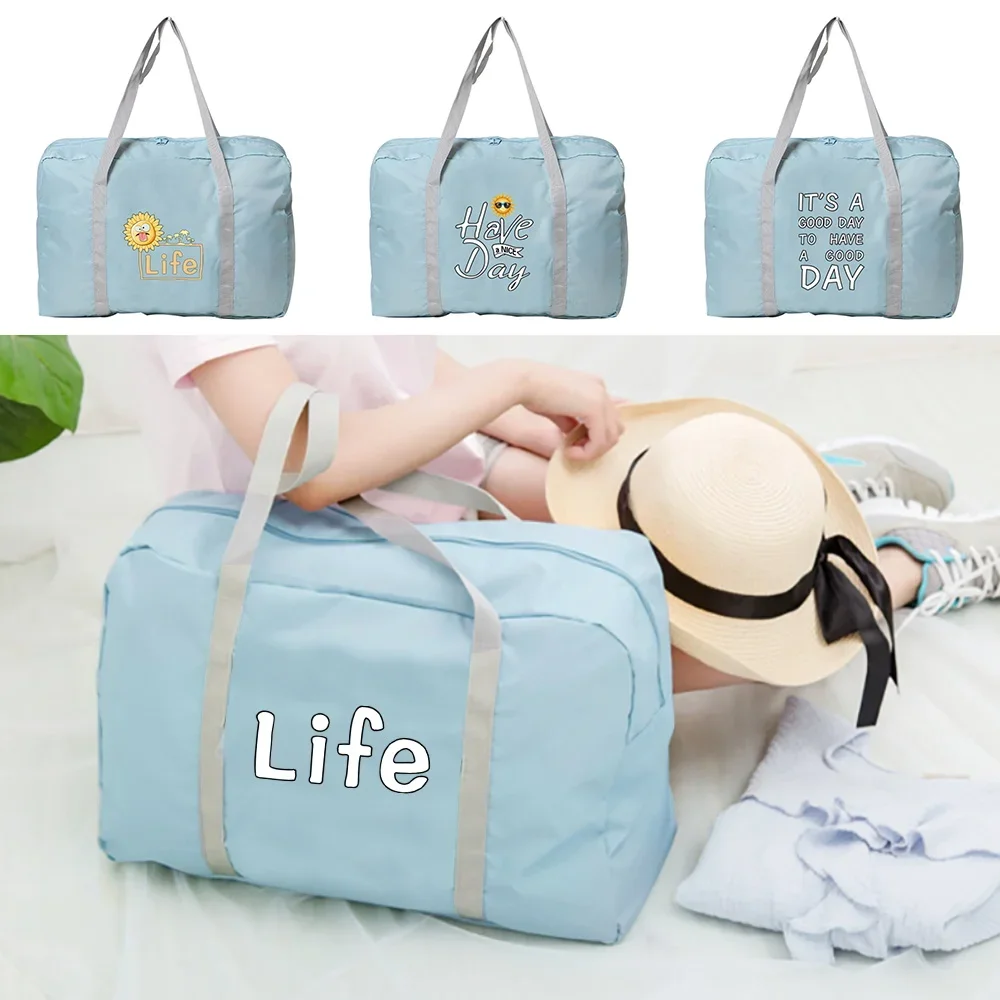 Women Travel Bags Tote Garment Storage Men Large Grocery Organizer Holiday Accessories Printed Folding Carry-on Duffle Handbags