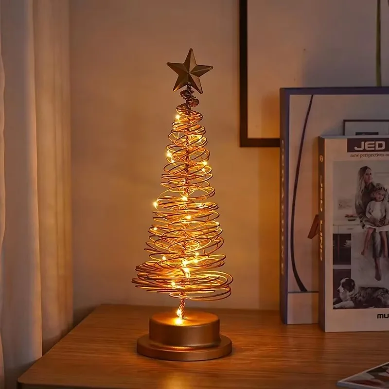 LED Mini Christmas Tree Night Light Star Topper Warm Indoor Room Atmosphere Lighting Smart APP Control Ambient Lamp Glow