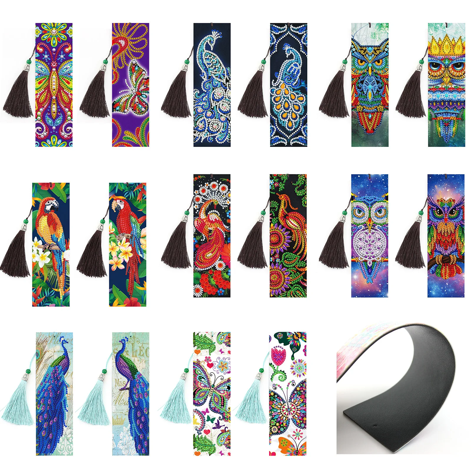 Новая Закладка 2024 года с летающей птицей и бабочкой, искусство ручной работы своими руками, мозаичная вышивка, искусство шитья, креативный подарок для друзей