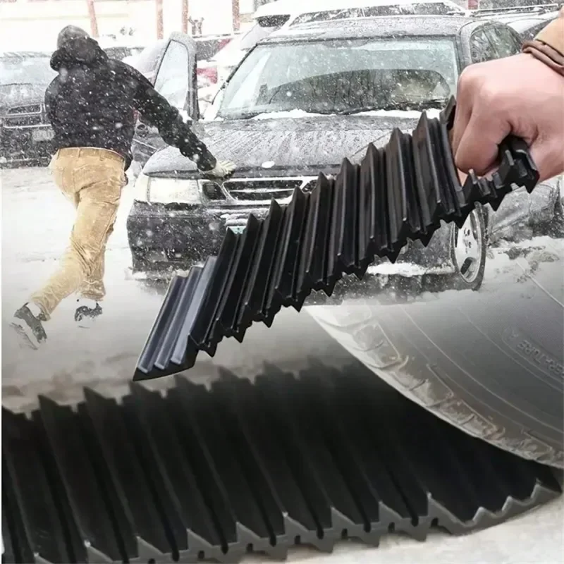 حصيرة جر الإطارات المحمولة تصميم عالمي مضاد للانزلاق عجلة وسادة سلم لثلج الثلج لوحة قبضة غير قابلة للانزلاق للمركبات #2