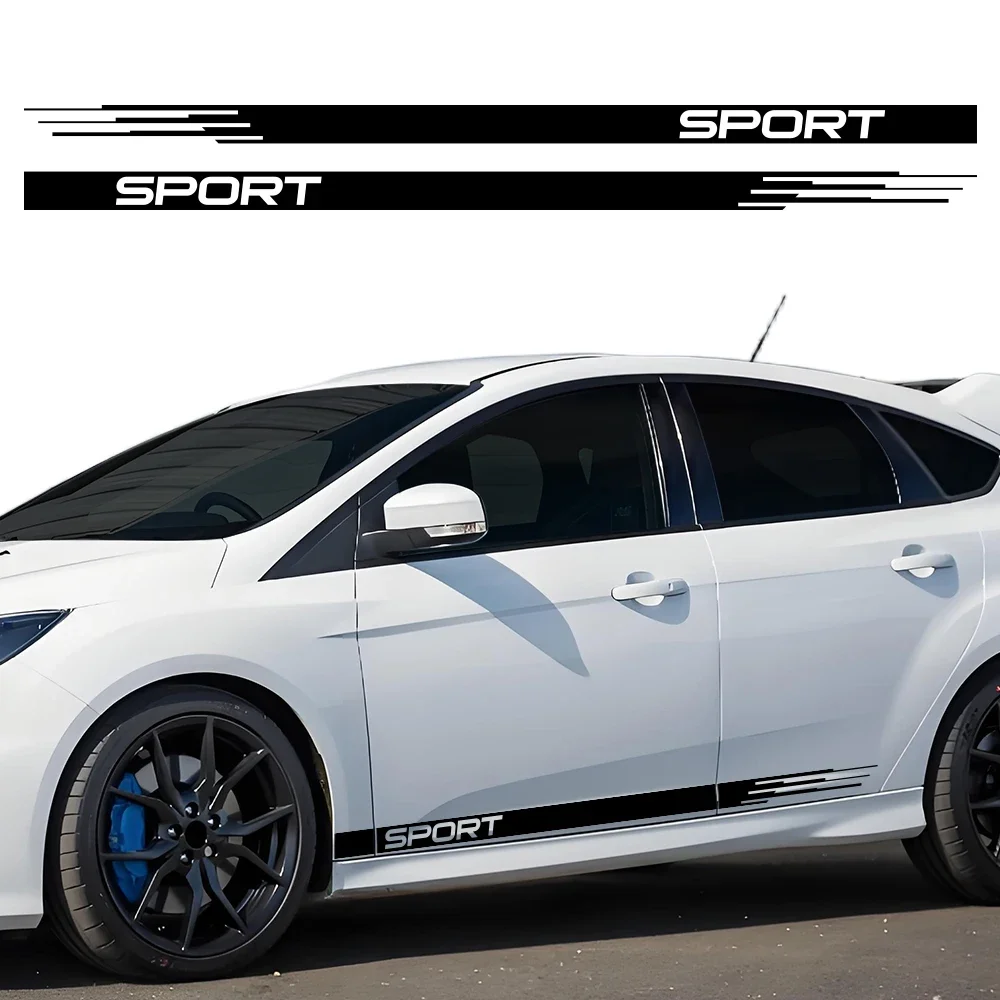 

Наклейка на боковую дверь автомобиля для Ford Focus MK3 MK4 Fiesta, графическая спортивная декоративная наклейка, виниловая водонепроницаемая декоративная наклейка, автозапчасти
