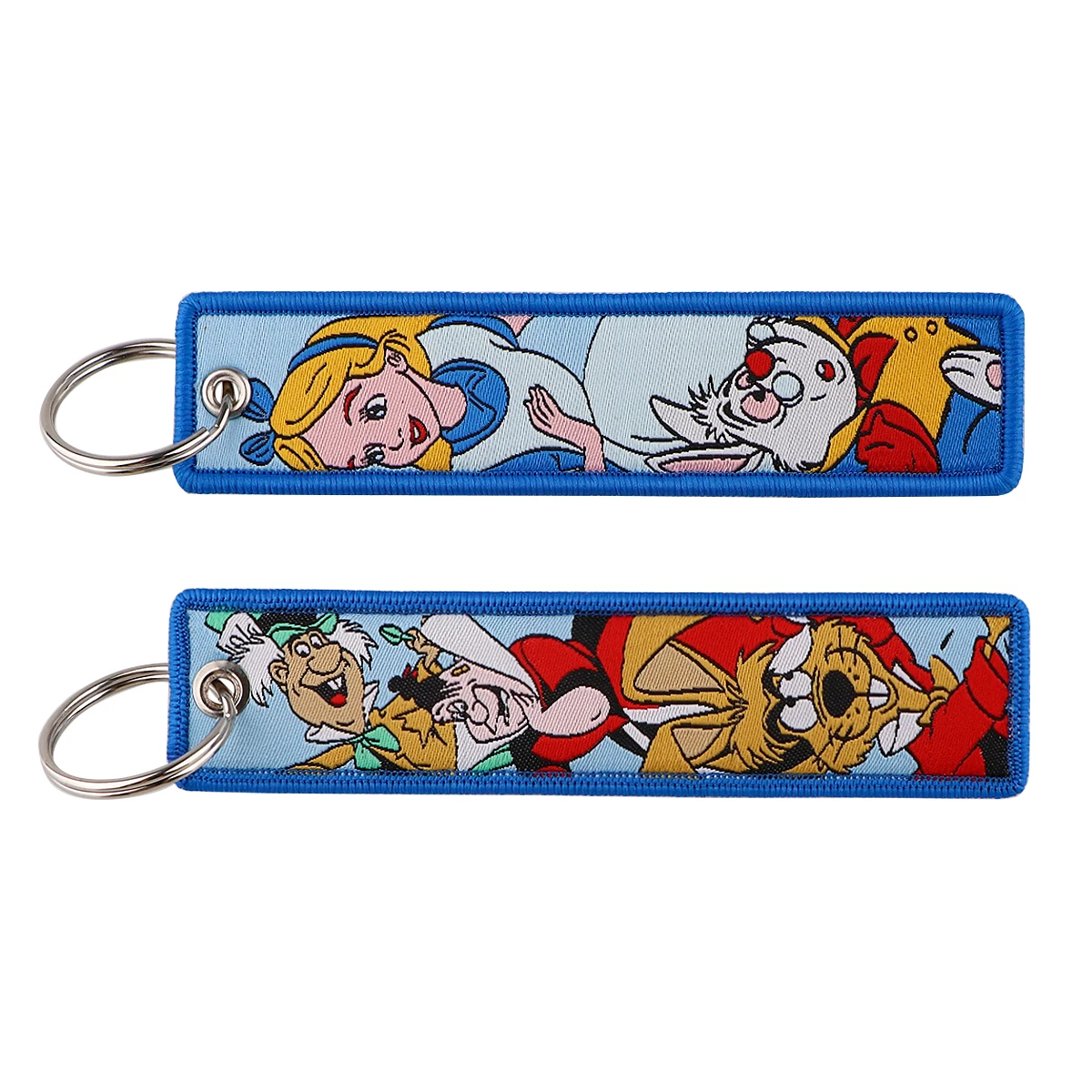 Classic Cartoon Movie Series Key Fobs Holder Embroidery Keychain for Motorcycles Key Tag Key Ring Backpack Pendant Accessories