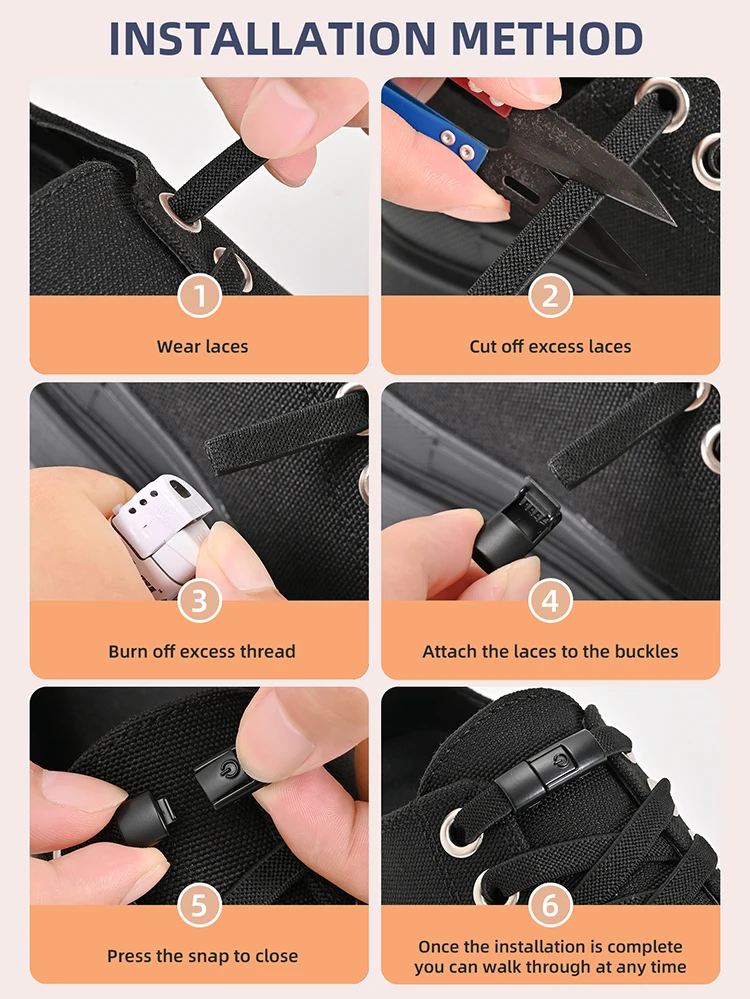 8mm 2024 Schnürsenkel ohne Binden mit Druckverschluss, elastische Schnürsenkel für Sneaker, Kinder und Erwachsene, verbreiterte flache Schnürsenkel für Schuhe – Detail 6