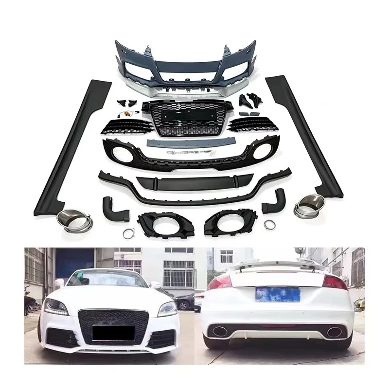 For 08-14 For Audi TT Modification Upgrade TTRS Large Surround Body Kit with Exhaust and Clips PP Material