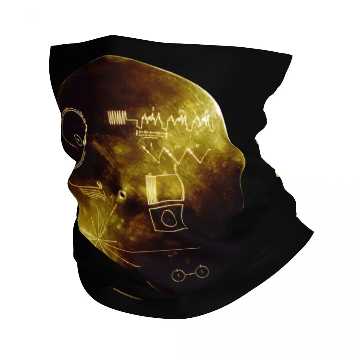 Voyager Spacecraft Golden Record Winter Headband Neck Warmer Men Women Hiking Running Tube Scarf Face Bandana Gaiter