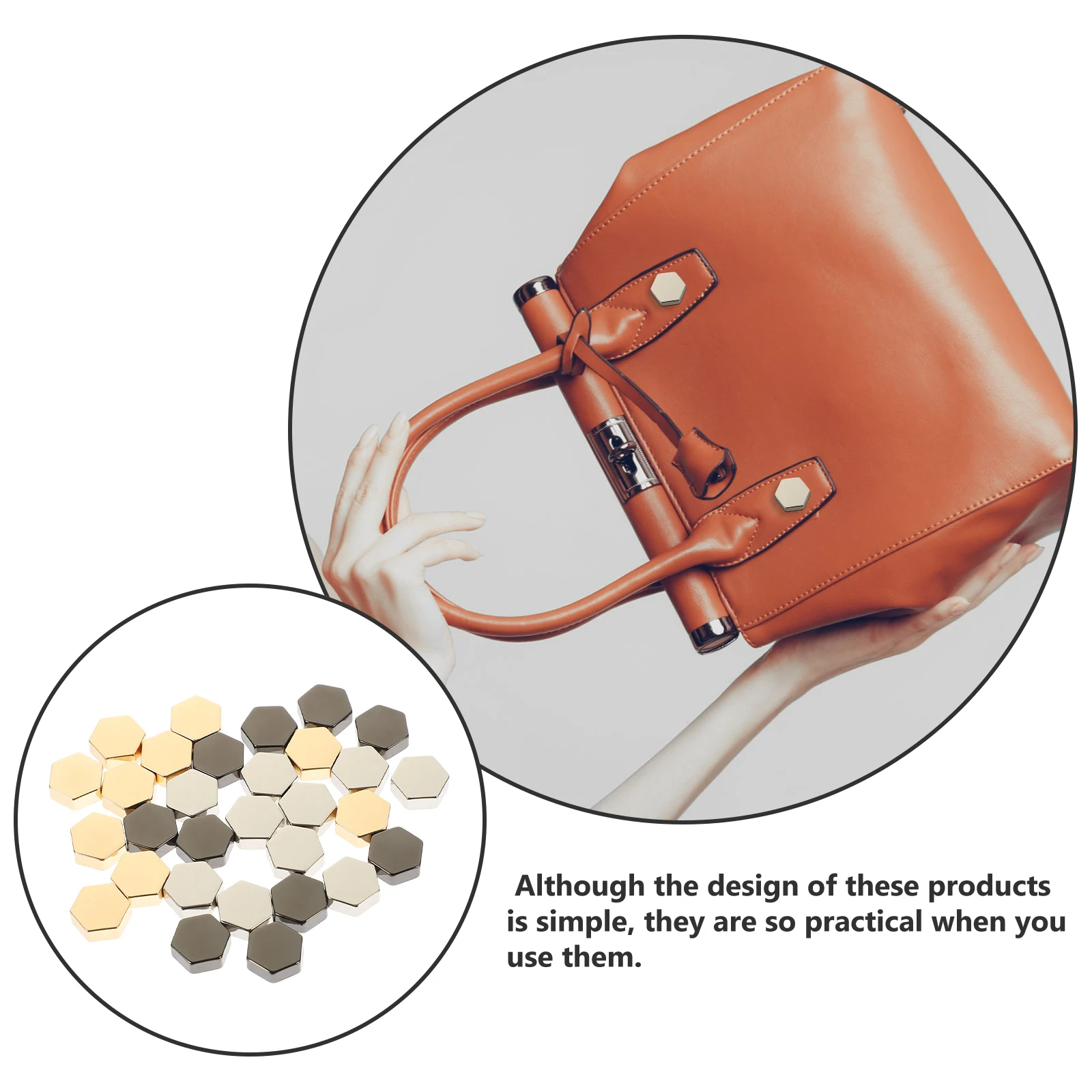 

30pcs Bag Rivets Head Craft Accessories for Handbags Tote Suitcase DIY Pouch Box Packaging Clasp Screws